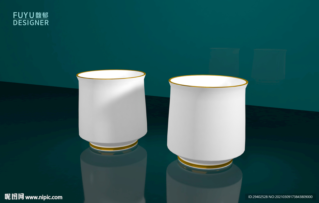 3D 主人杯 茶杯 陶瓷