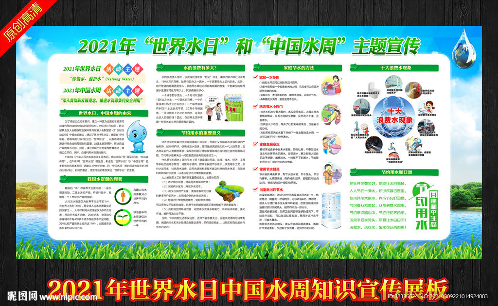 2021年世界水日展板