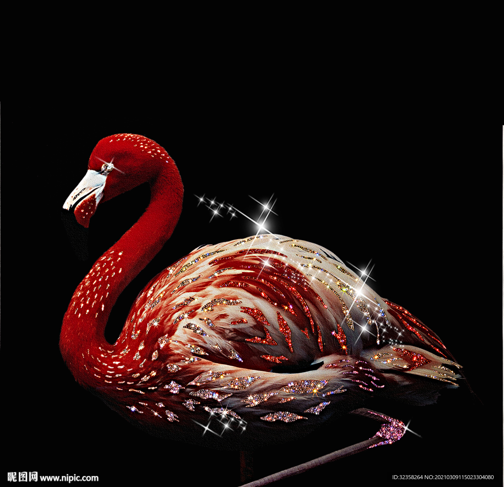 火烈鸟晶瓷画玄关