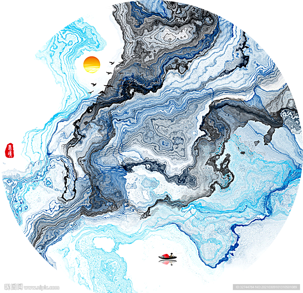 抽象山水纹理装饰画