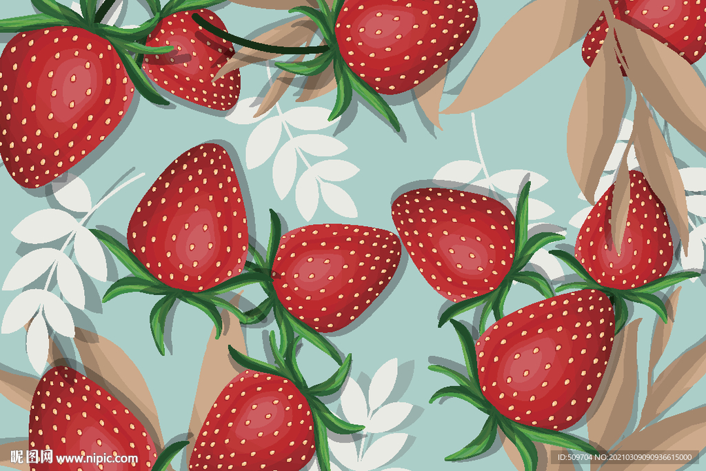 草莓插画手绘设计
