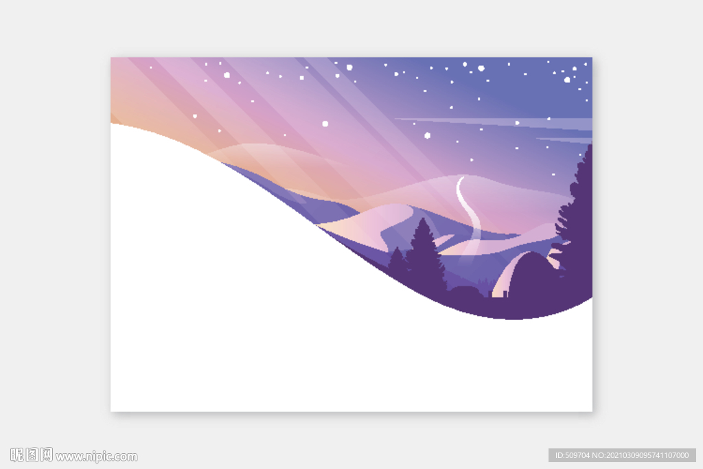 自然山水风光插画