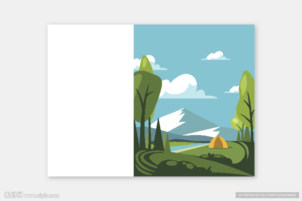 自然山水风光插画