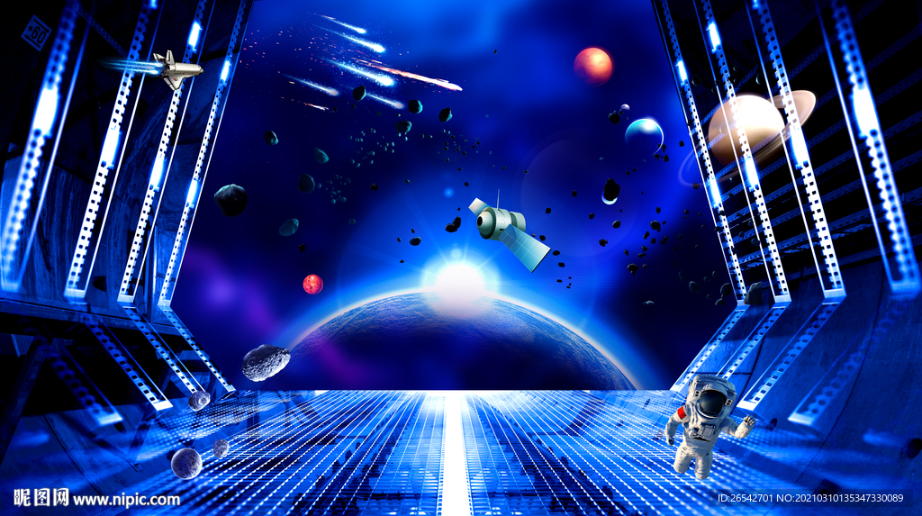 太空舱星空背景墙