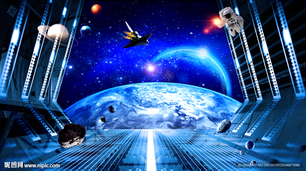 3D立体宇宙星空背景墙