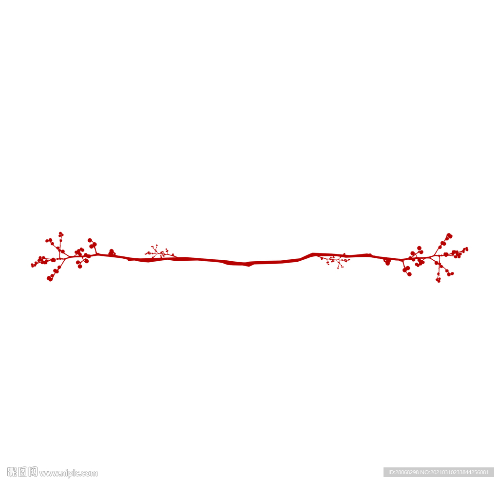 红色装饰梅花分割线元素