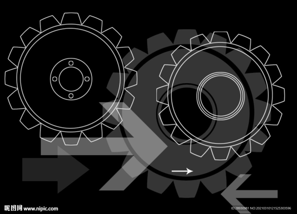 线条齿轮素材PSD分层