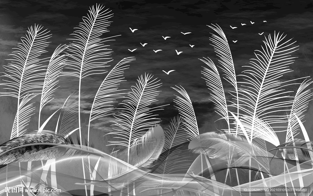 时尚新欧式无框画 文件分层