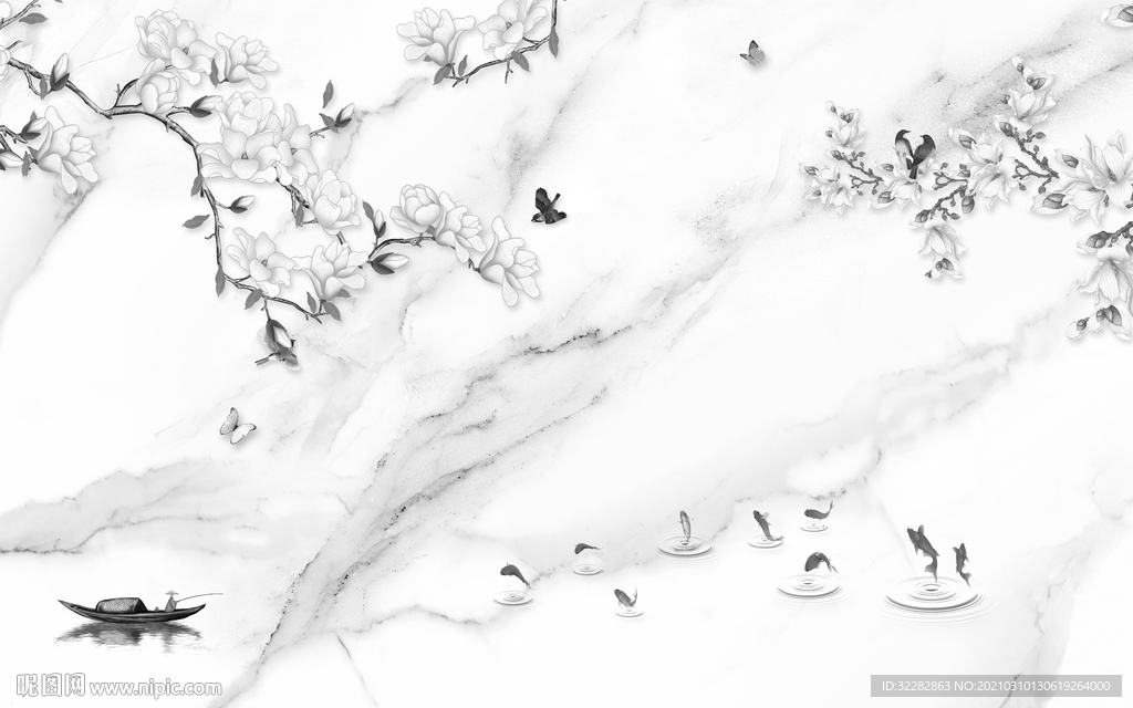 中式意境山水画 文件分层