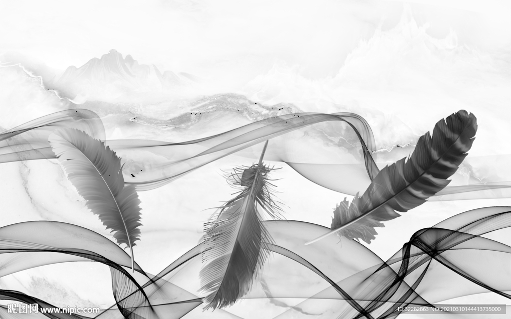 简约新欧式无框画 文件分层