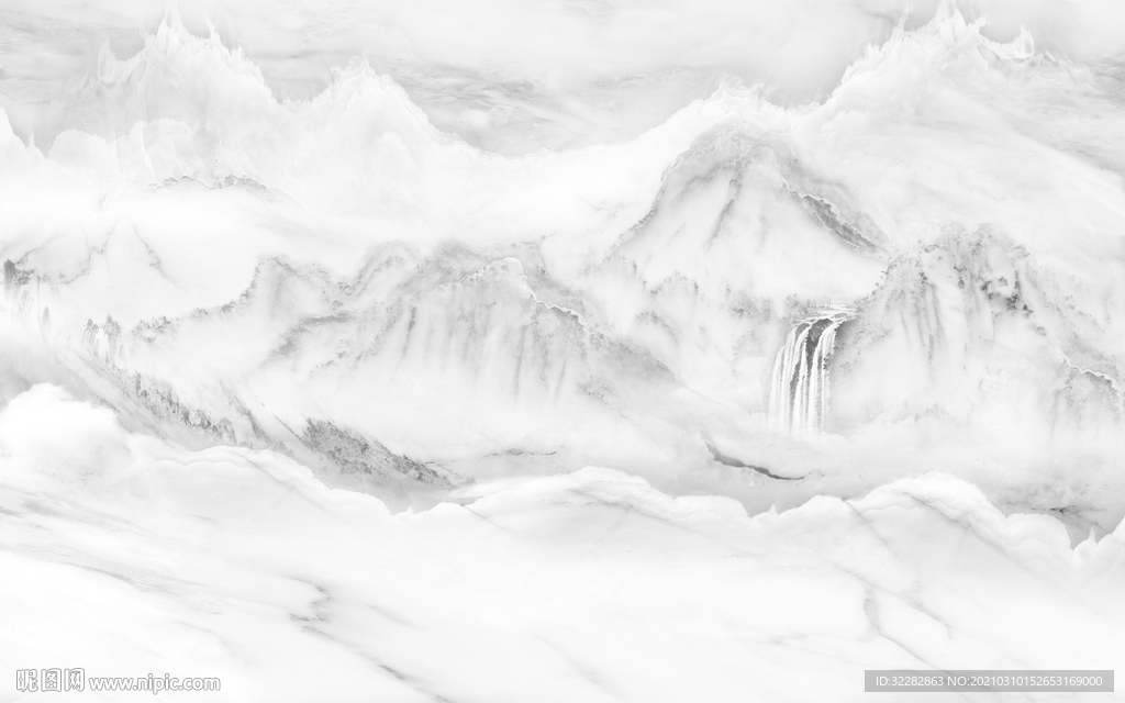 大理石人气画山水画 文件分层