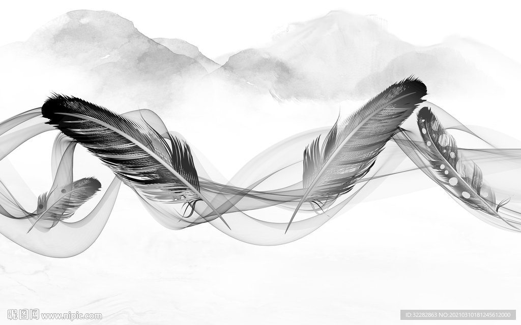 热卖人气画山水画 文件分层