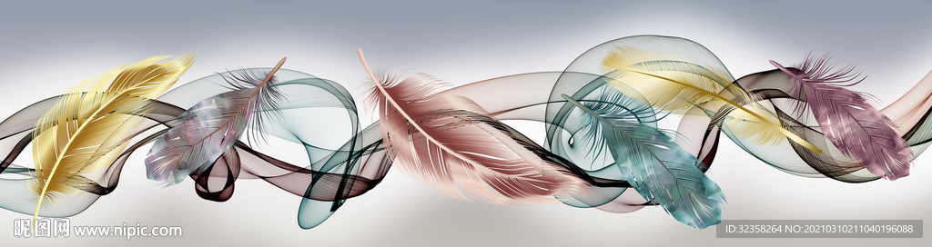 彩色羽毛装饰画玄关