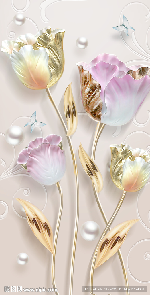 玉雕荷花珍珠玄关