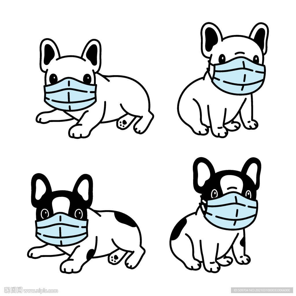 小狗苹果手绘插画