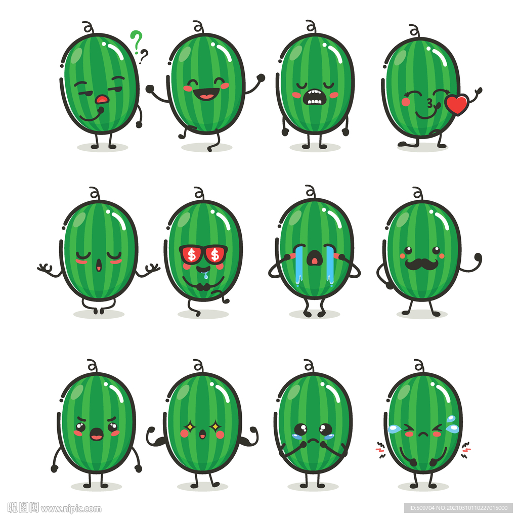 卡通西瓜插画图标