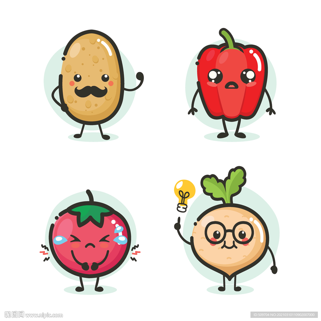 蔬菜表情插画
