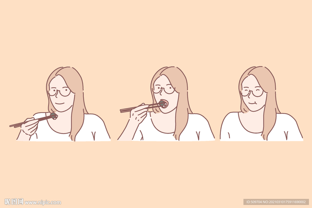 简约人物生活形象插画