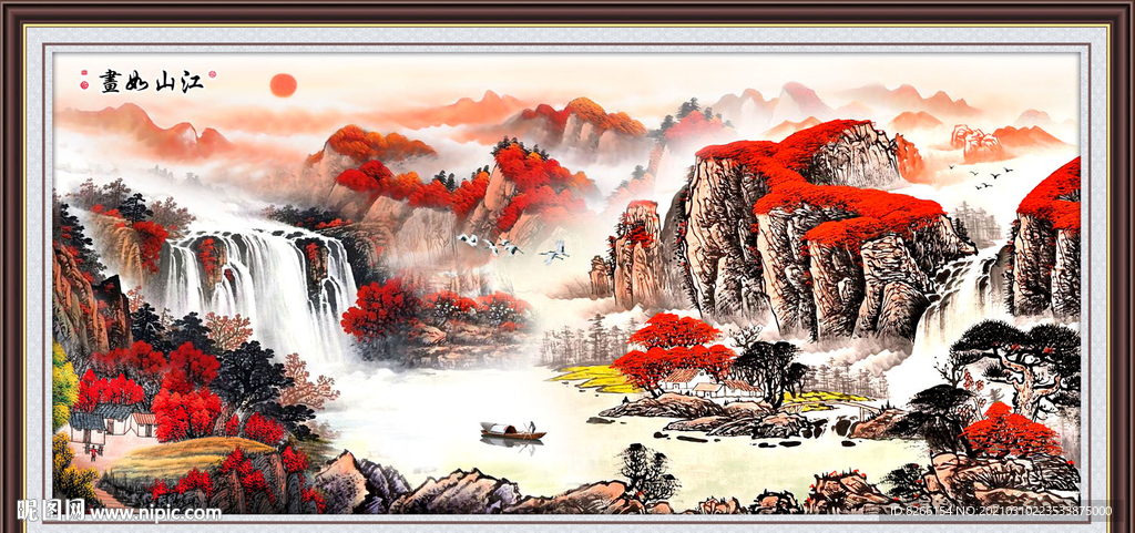 江山如画山水风景画