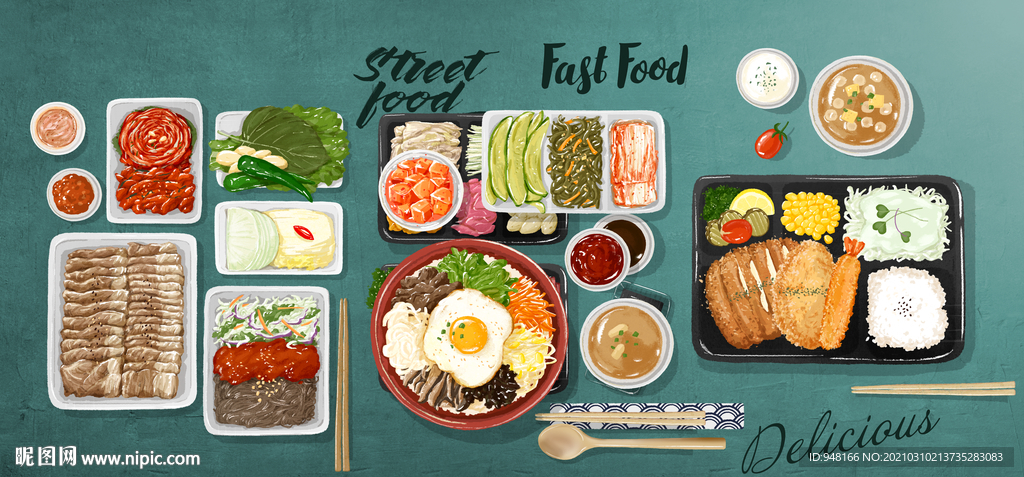 美食背景墙装饰画