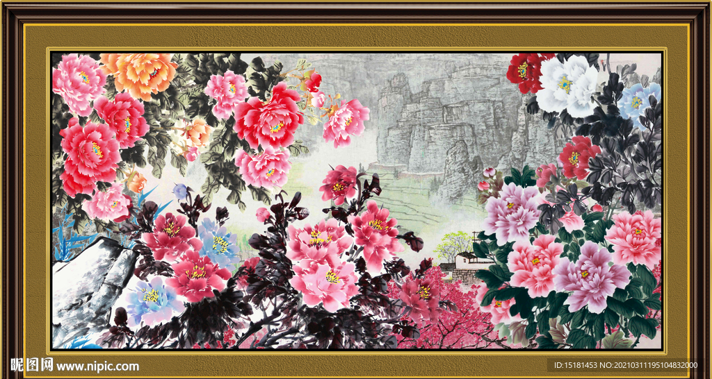 国画牡丹
