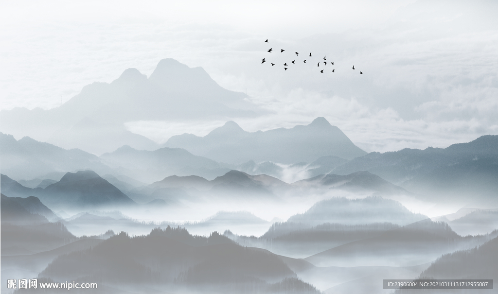 意境山水背景墙