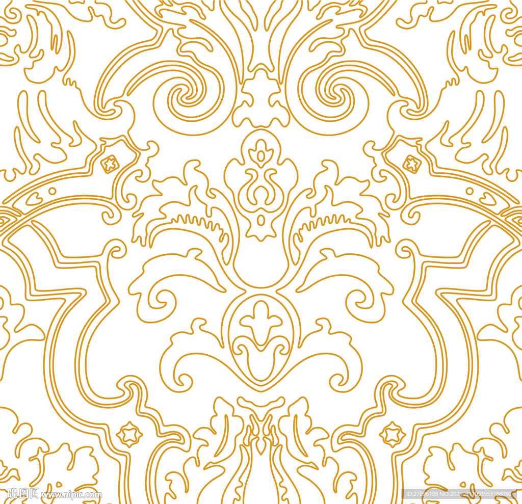欧式金色花纹