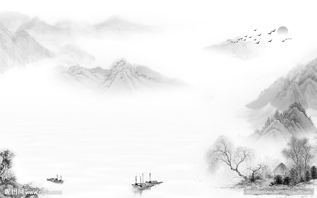 简约新山水高档画 TIF分层
