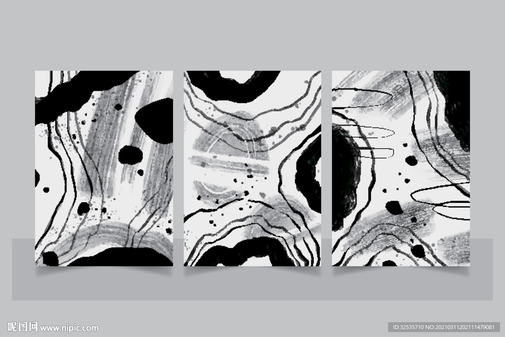 黑白抽象矢量画