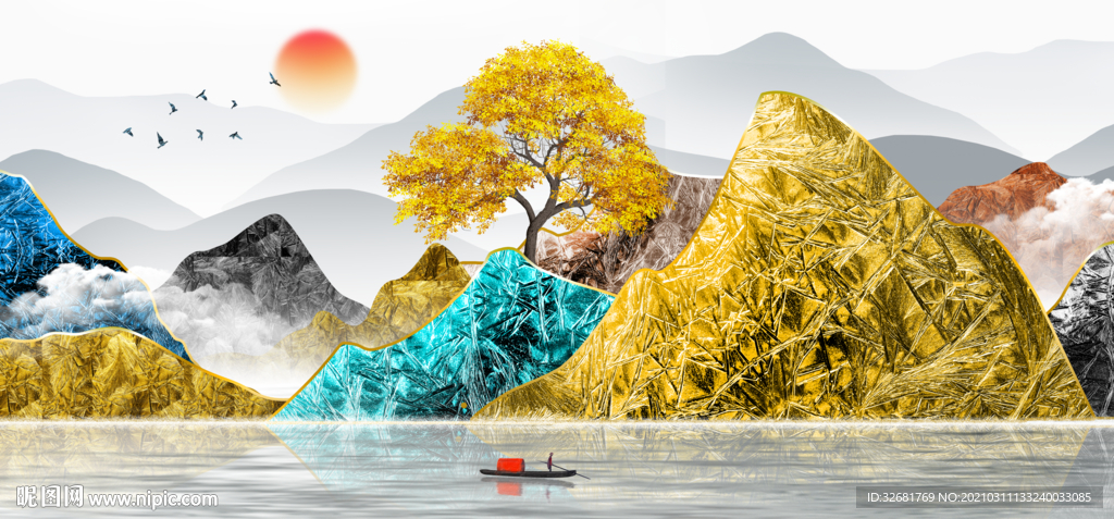 意境山水晶瓷画