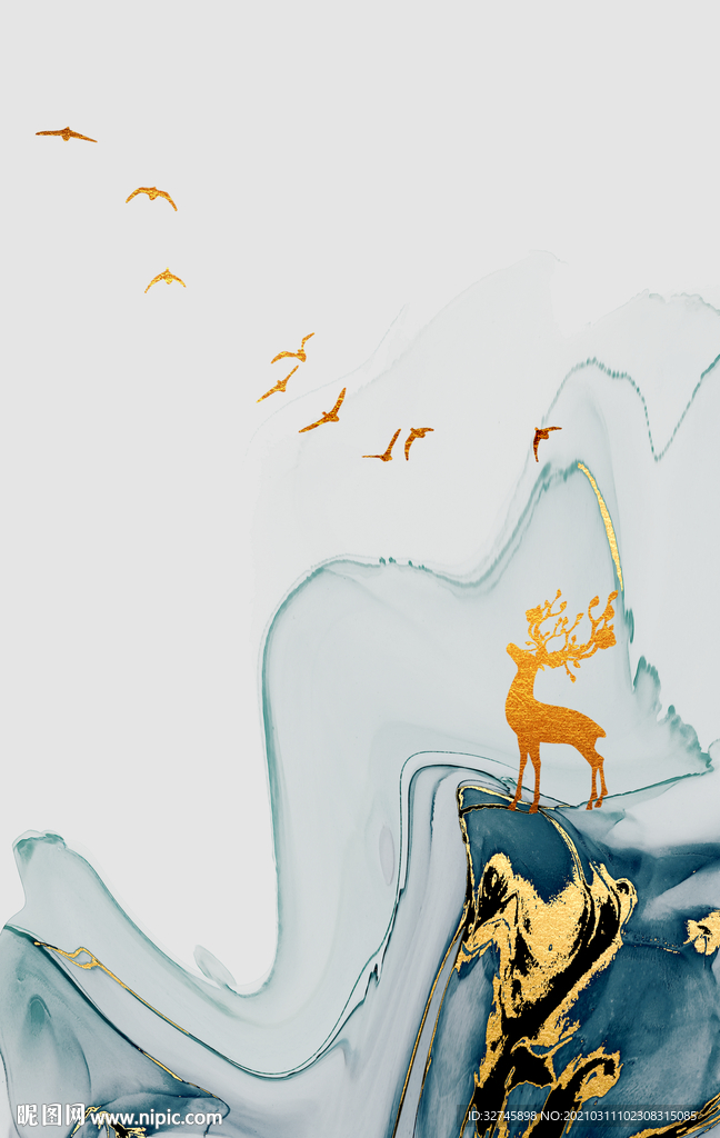 麋鹿装饰画