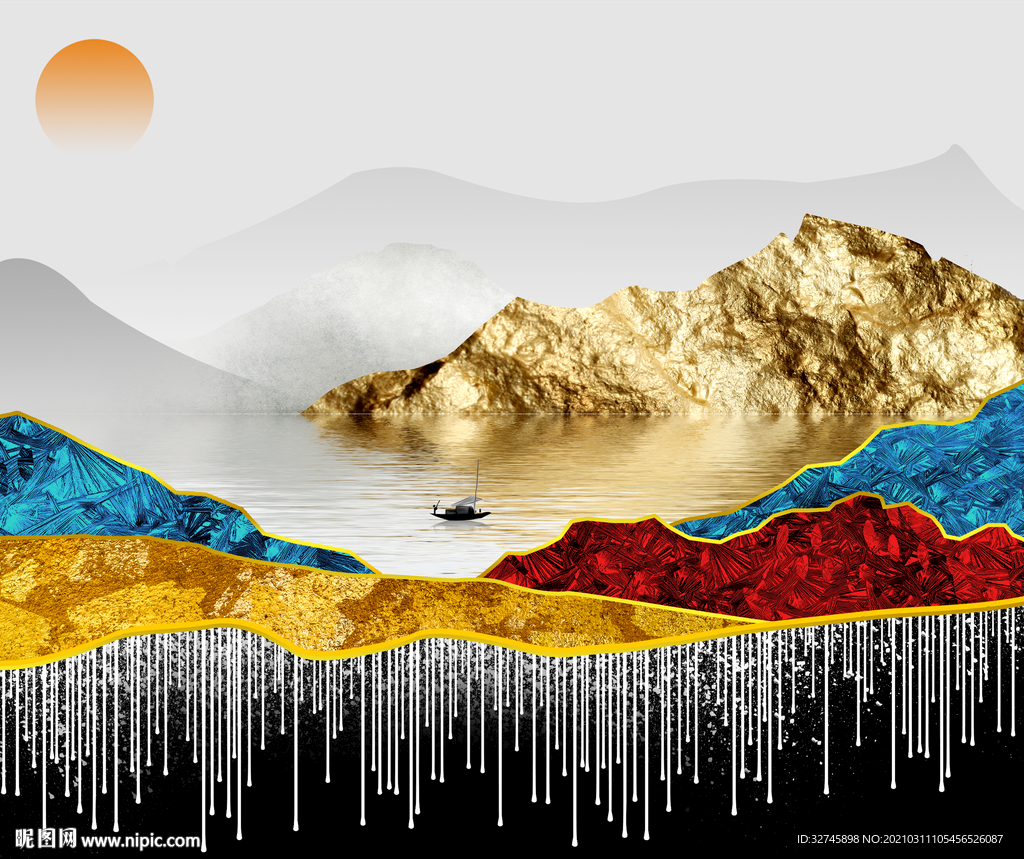 意境山水晶瓷画