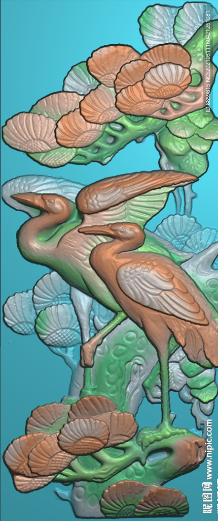 扫描 灰度 精雕 松鹤 stl