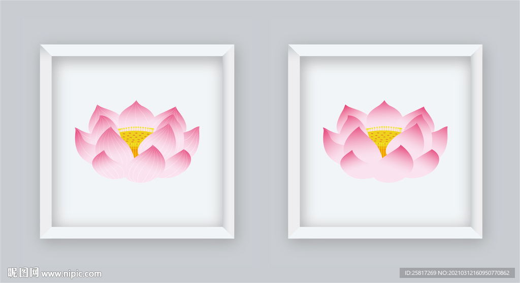 荷花装饰图案图标