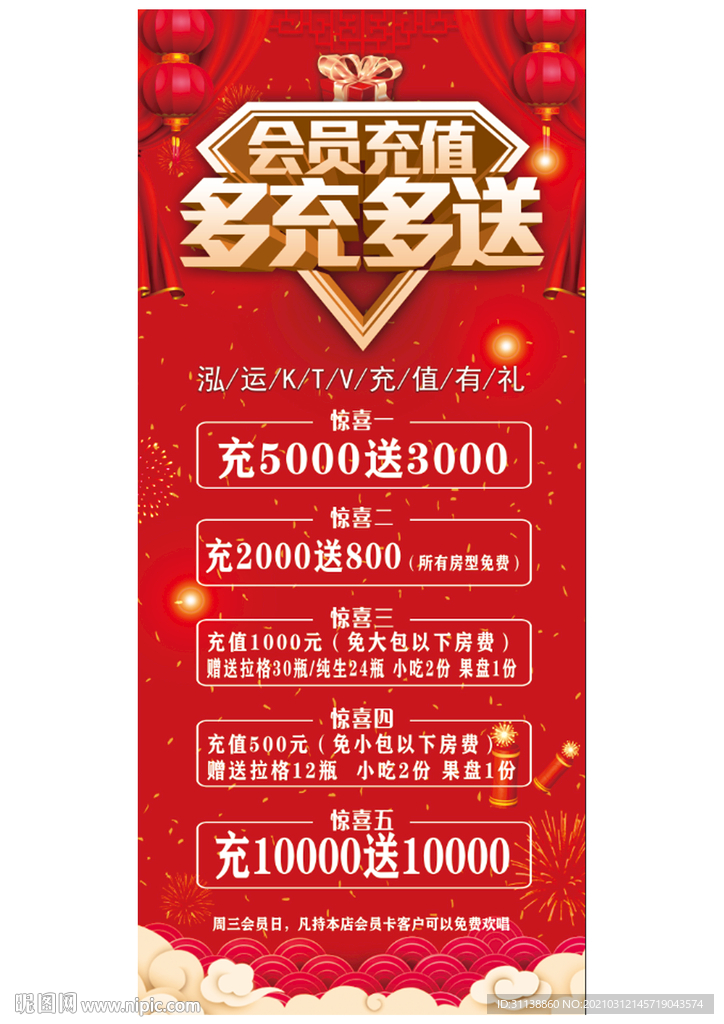 会员充值展架