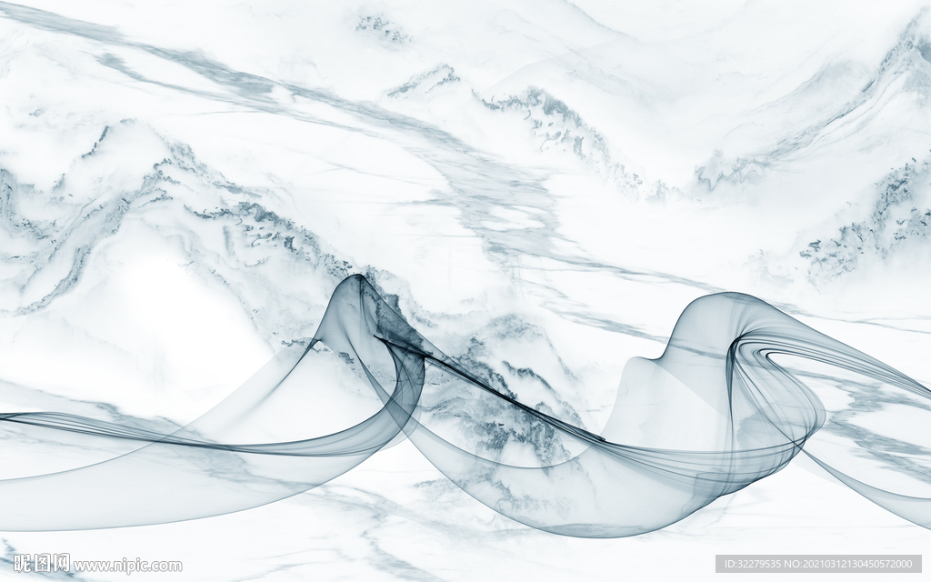 新款山水水墨画 文件分层画