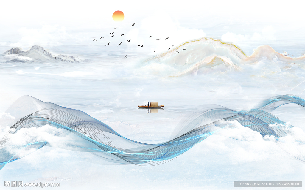 石纹新山水意境画 tif分层