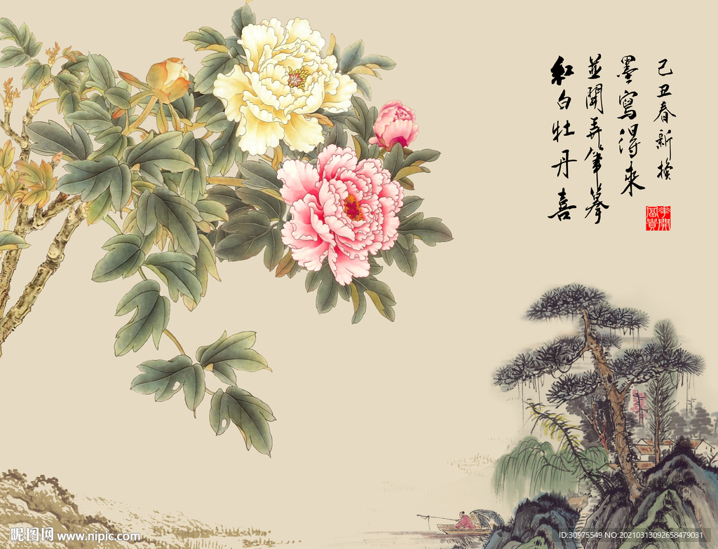 锦绣富贵牡丹图