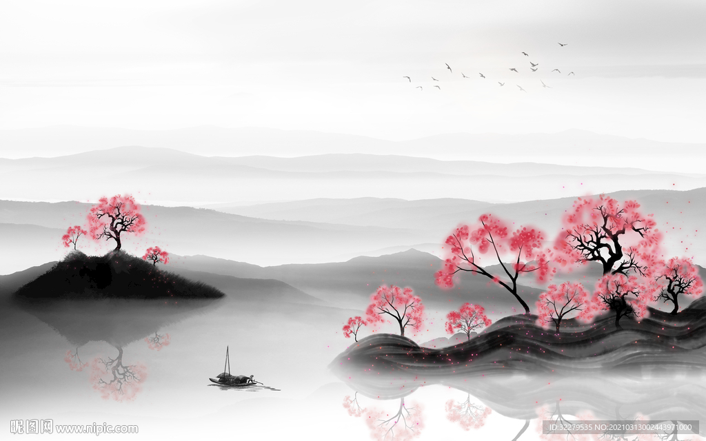 爆款新山水高端画 文件分层画