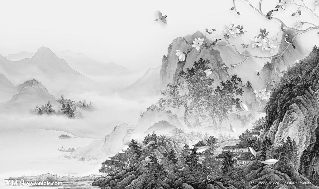 新款新山水高端画 文件分层画