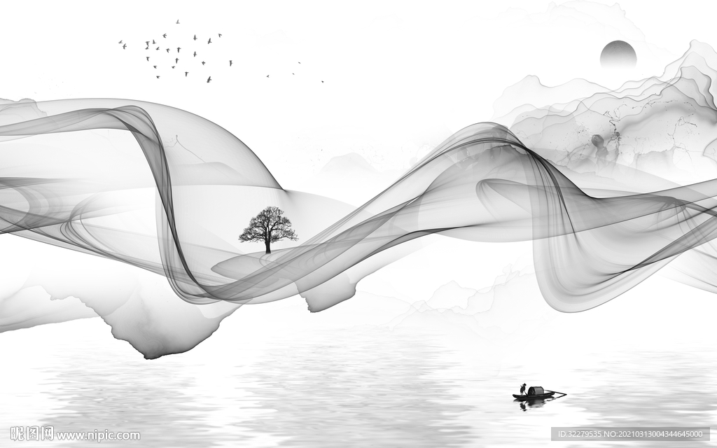 别墅新山水爆款画 文件分层画