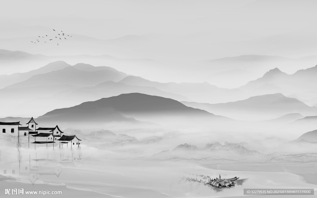 新品新山水爆款画 文件分层画