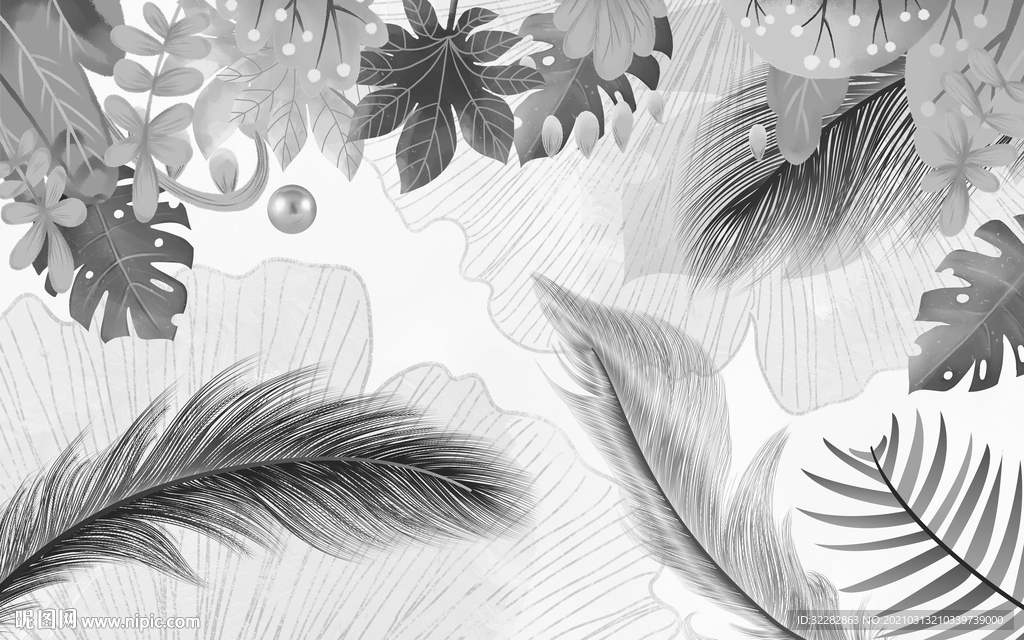 奢华新欧式背景画 文件分层