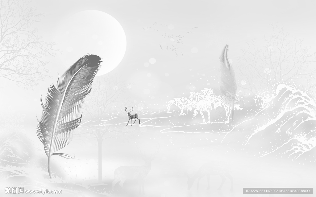 高端 新欧式背景画 文件分层