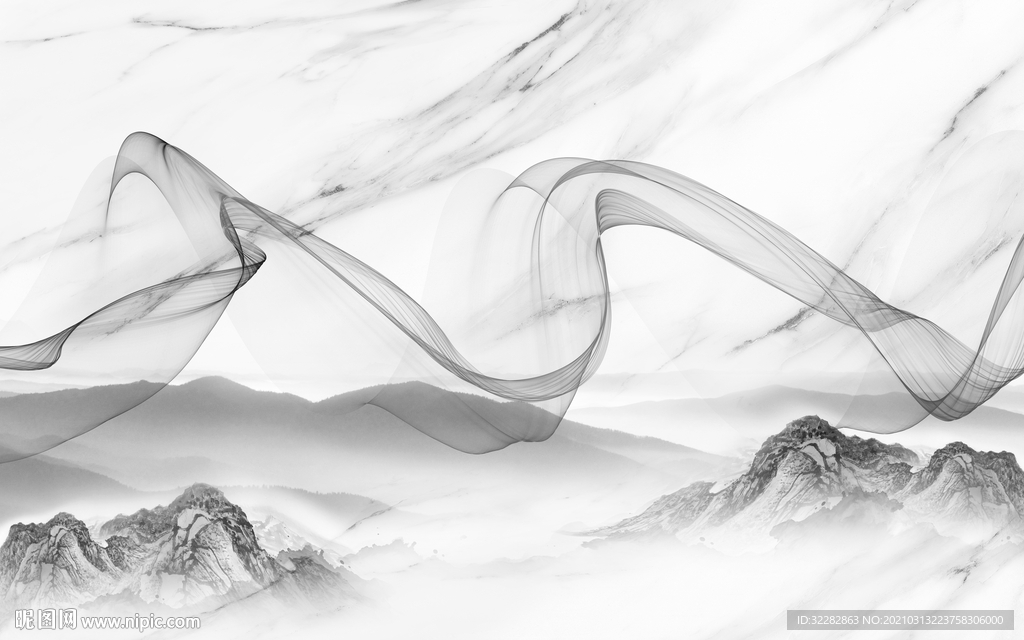 新款大气背景山水 文件分层