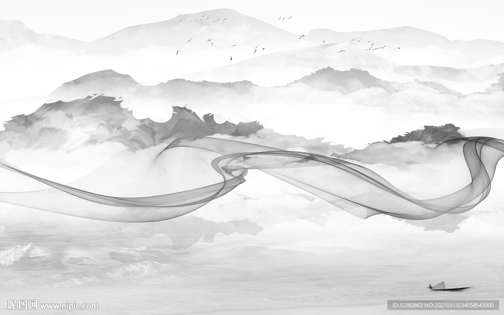 最新高清背景山水 文件分层