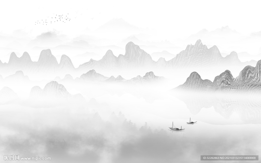 简约 高清背景山水 文件分层