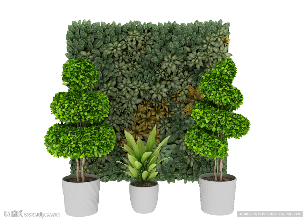 高端植物墙3d模型