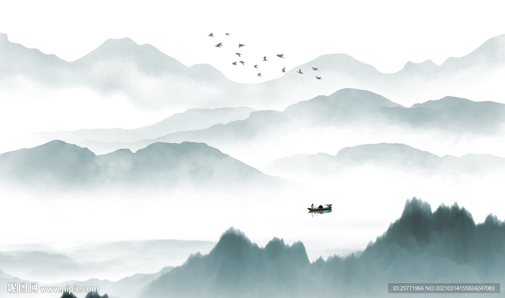 山水画背景墙