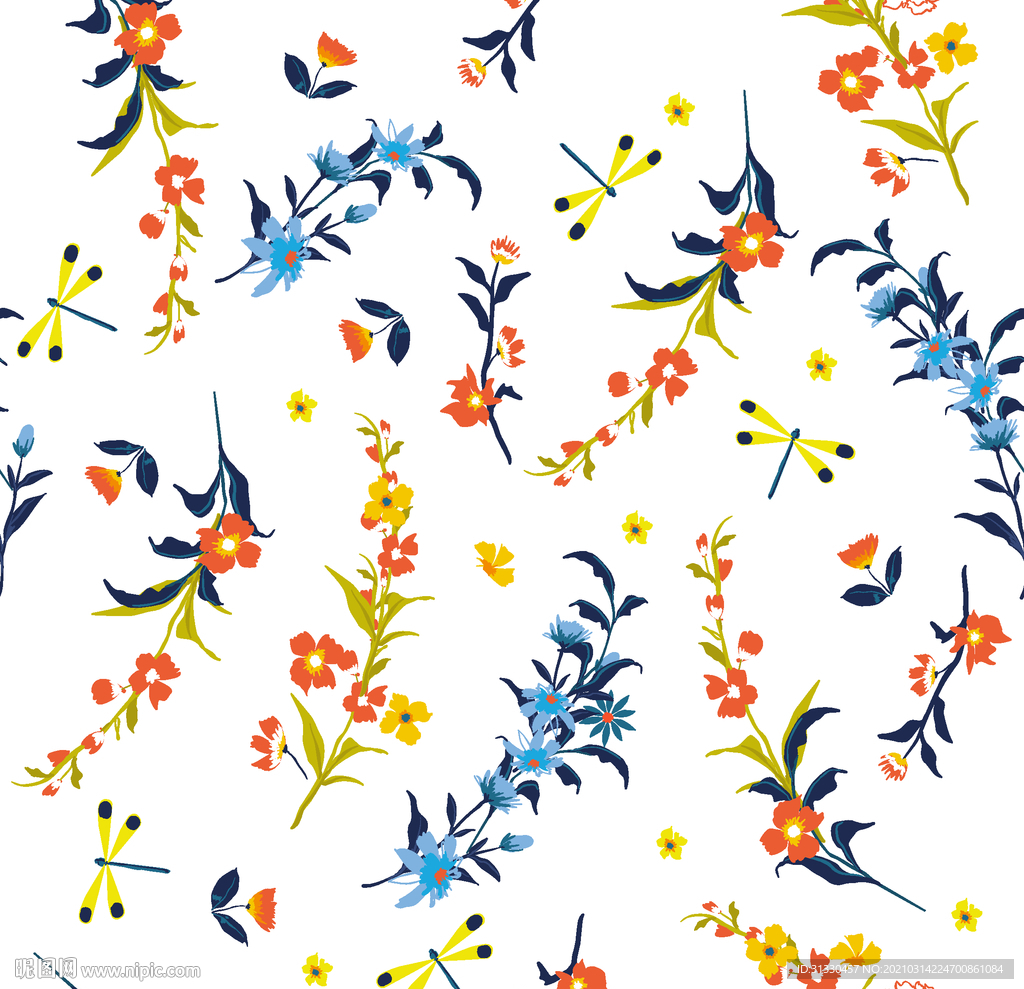 小碎花 真丝印花